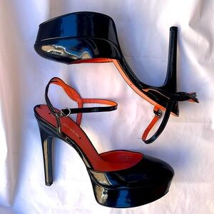 Via Spiga Patent Leather Mary-Janes Platform Heels